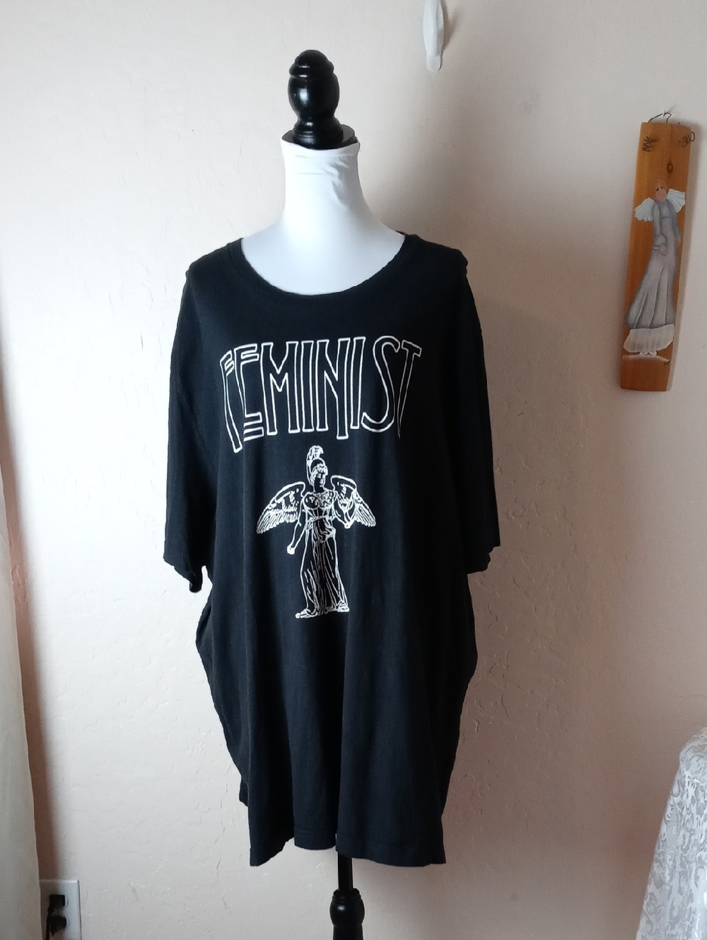 Kaeraz Black 'FEMINIST' Graphic Tee with Goddess Motif